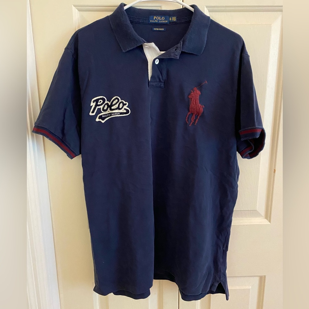 Navy blue polo by Ralph Lauren MENS XL custom slim fit